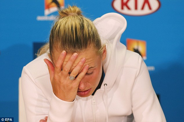 Down and out: Caroline Wozniacki lost in the third round of the Australian Open to Garbine Muguruza