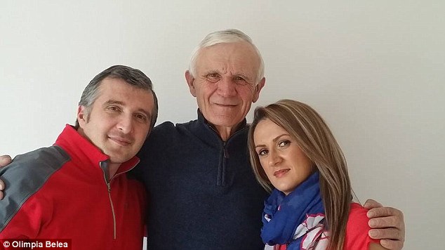 Reunited: Vasile Belea with his two children, Alina and Ciprian, back at home after four days