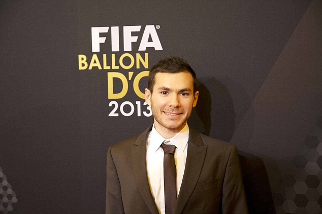 Grand day out: Grannec, 27, had front row seats at the Ballon d'Or awards ceremony as part of his prize for winning the 2013 FIFA Interactive World Cup