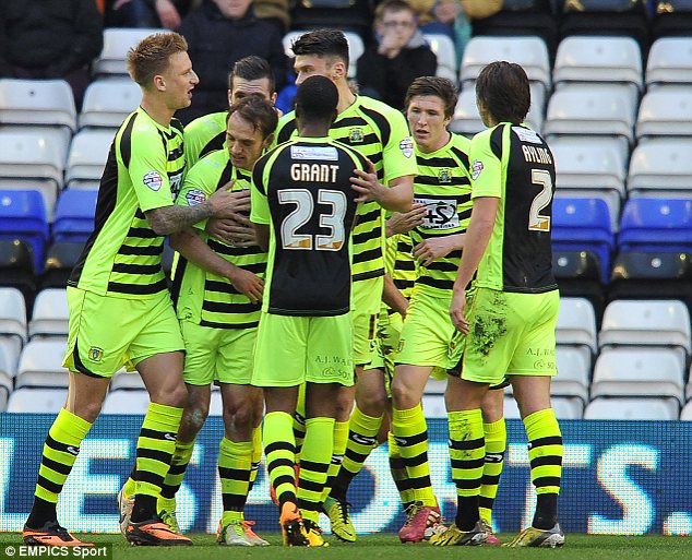 Bright spark: Yeovil Town's James Hayter celebrates scoring second goal