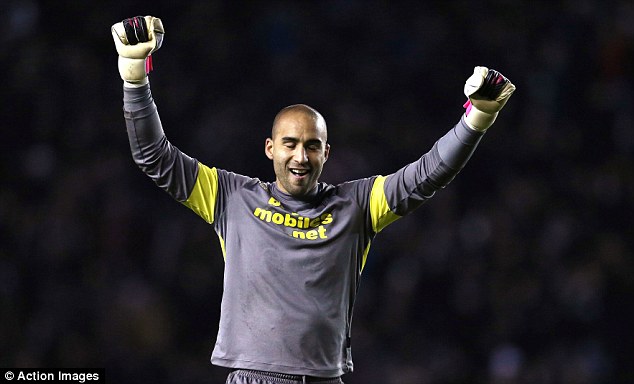 Clean sheet: Derby's Lee Grant kept his side in the game with some key saves before the winner came