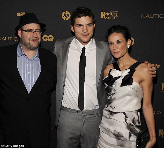 Rabbi to the stars: Yehuda Berg with Ashton Kutcher and Demi Moore at the GQ Gentleman's Ball in 2009