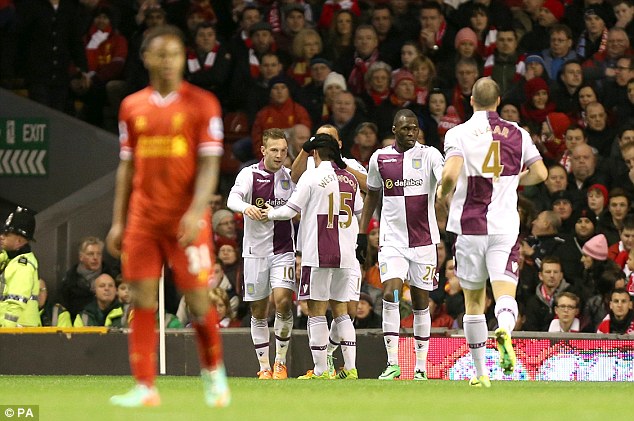 Opener: The Austrian is mobbed after scoring the opening goal