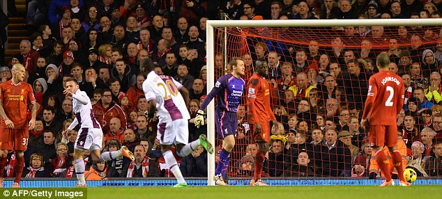 Surprise: Andreas Weimann celebrates after making it 1-0 to Aston Villa