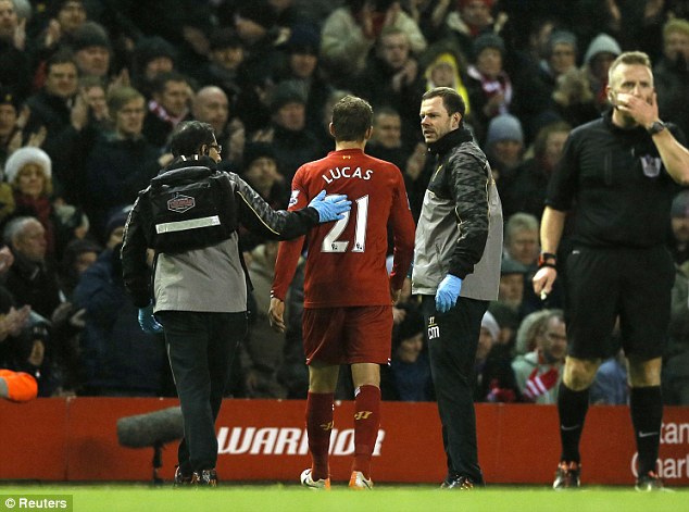 Cameo: Lucas was substituted just 20mins after coming on as a substitute