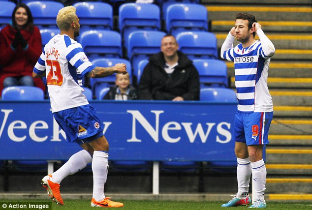 Opener: Le Fondre scored Reading's first after just 12 minutes - he scored his hat-trick inside 33 minutes