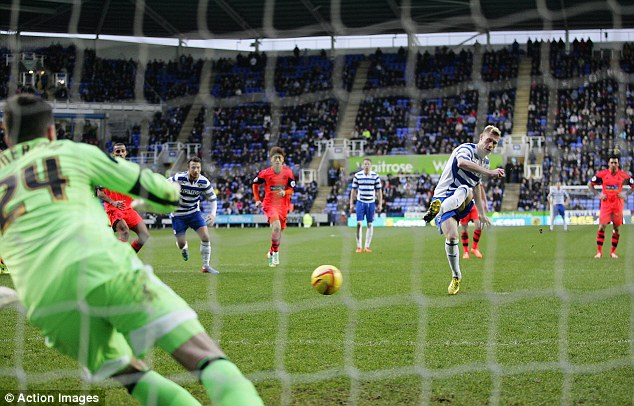 From the spot: Pavel Pogrebnyak made it 4-0 at half-time with a penalty