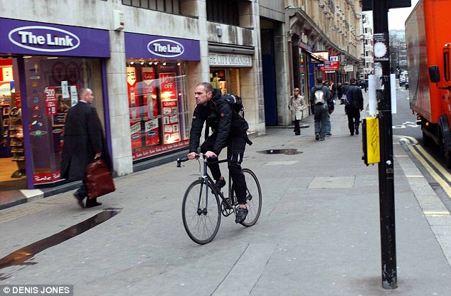 Statistics show more than 7,000 cyclists were fined for cycling on pavements (file picture)