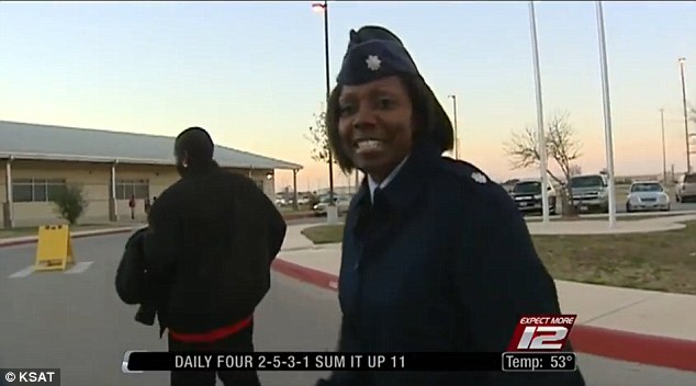 Lt. Col. Cotina Jenkins-Sellers prepares to surprise her son who she hasn't seen in eight months