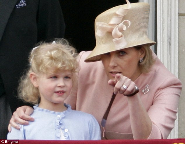 Saving grace: The squint, also known as a lazy eye, prevented Lady Louise, pictured before her operation with her mother Sophie Countess of Wessex, from seeing straight