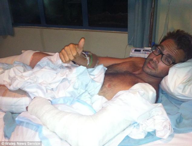 Skydiver Ben Cornick who needs emergency on his leg following a horrific skydiving accident in Fiji