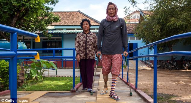 Rehabilitation: Thanks to prosthetics and treatment, victims of land mines at the centre can work their way towards recovery