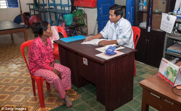 Meeting: A member of staff assesses a new patients. Hundreds a year are still wounded by explosives