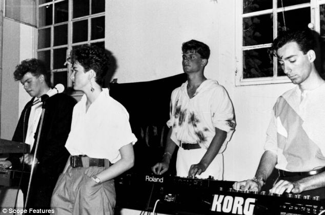 Punk past: Fiona Bruce performing with a band during her Oxford University days when she was, by her own account, a boisterously feminist punk with blue hair