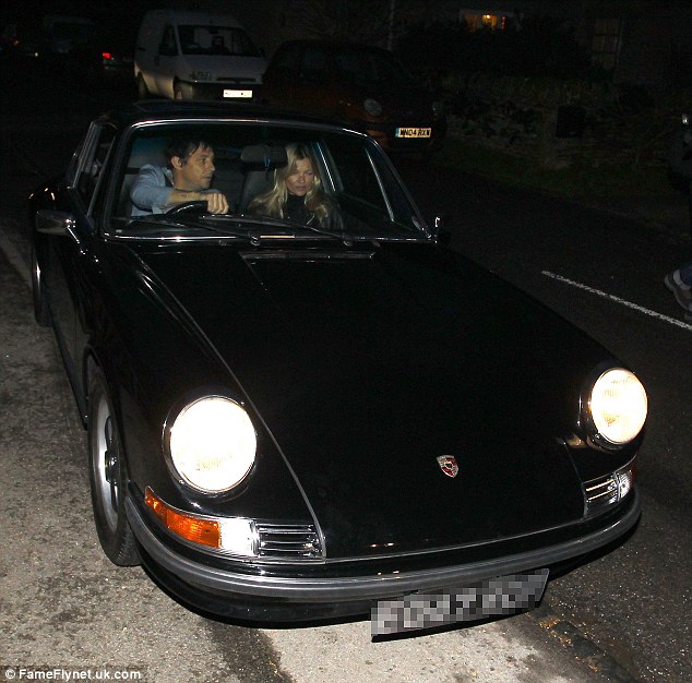 Have to eat: Kate Moss and Jamie were seen leaving a nearby gastro pub before heading over to her house for the party