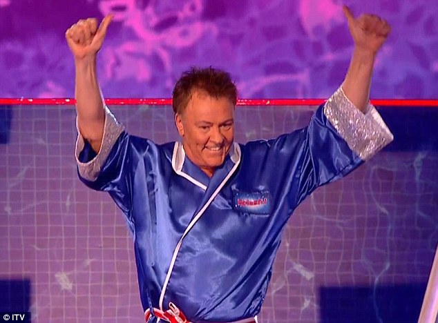 Second on the show: Paul Young was the second into the pool diving off a high board