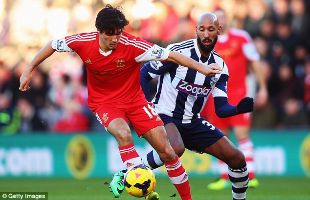 Spell: Anelka has played nine Premier League games for Baggies this season, scoring twice