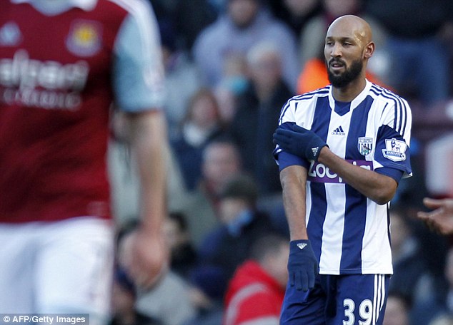 Finished: Anelka's time could be over at West Brom depending on the FA hearing for this quenelle gesture