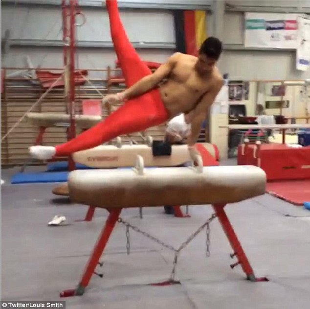 Back in training: Olympic silver medal winning gymnast Louis Smith is back in training and targeting the Glasgow Commonwealth Games