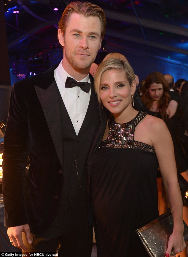 Glamorous couple: Chris and wife Elsa Pataky attended the Golden Grobe Awards in Beverly Hills last weekend