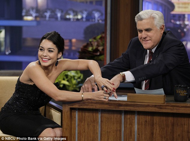 Looking glamorous: Vanessa appeared on The Tonight Show with Jay Leno on Wednesday where she wore an elegant black dress