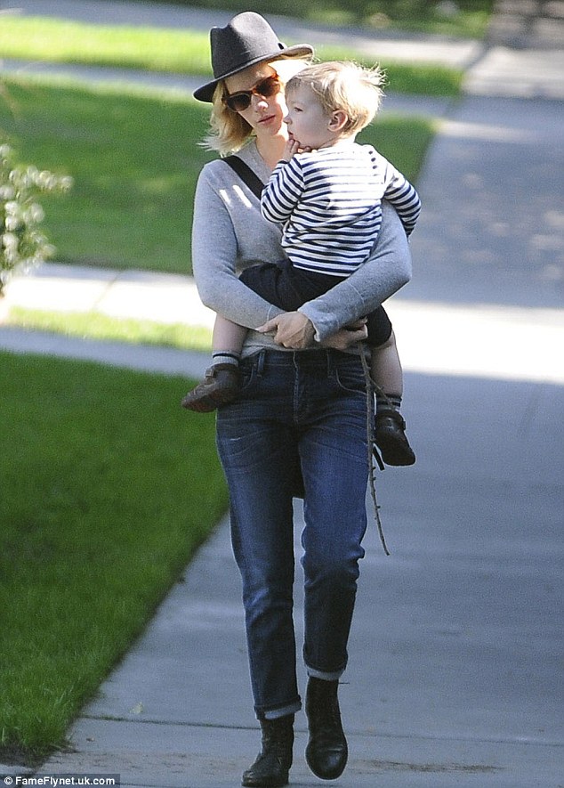 Time together: January lovingly cradles her son in her arms