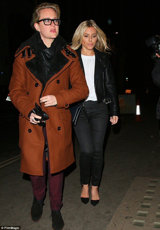 Monochrome magic: Mollie headed out with a pal on Saturday evening for a night out at Kelly Brook's club, Steam and Rye