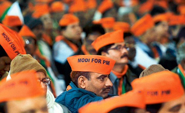 BJP supporters during the party's National Council meet