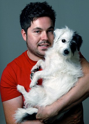 Hilarious host: Scottish comedian Bruce Devlin, pictured with his dog Smidgen, will compere the train gig