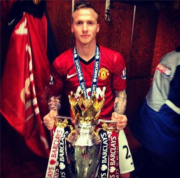 Saying goodbye: Buttner took to Instagram to post this picture with a message of thanks to United supporters