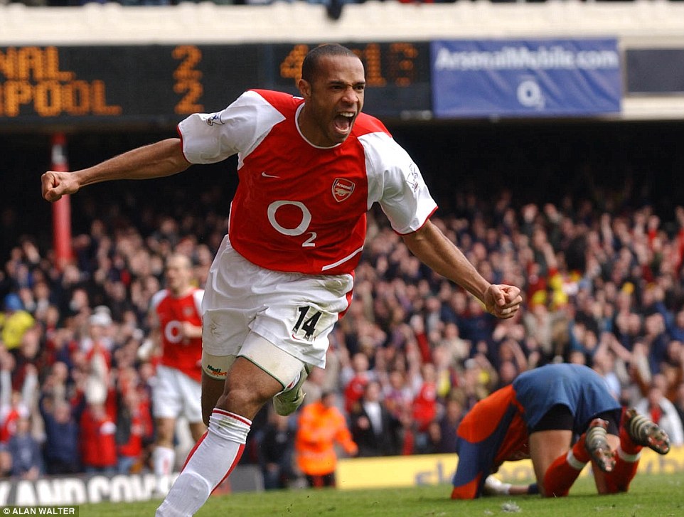 He scored a vital hat-trick in a 4-2 win over Liverpool on Good Friday 2004, putting Arsenal seven points clear at the top of the table