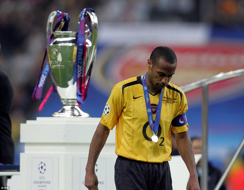 Arsenal made it to the Champions League final in 2006 but it wasn't to be for Henry as Barcelona triumphed 2-1 in Paris 