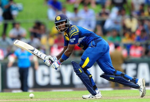 Angelo Mathews -- who has captained Sri Lanka's one-day side since 2013 -- plays a shot during the fifth one-day match against England at the Pallekele Inter...