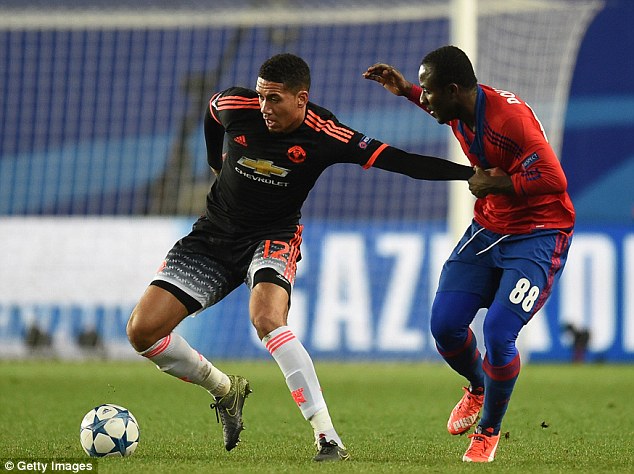 Centre back Chris Smalling, in Champions League action on Wednesday, has been in fine form this season