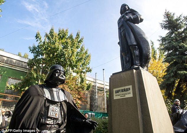 The sculpture of the communist leader in the city of Odessa was going to be removed by the government under de-communisation laws - until it was transformed into Darth Vader