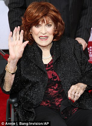 Pictured last year aged 94, attending the 2014 TCM Classic Film Festival's Opening Night Gala at the TCL Chinese Theatre in Los Angeles