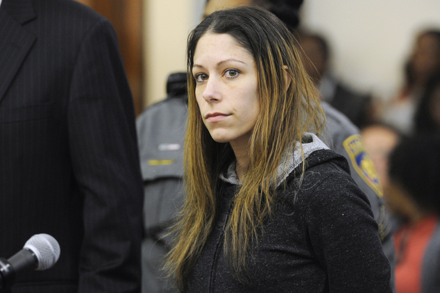 Jennifer Valiante is arraigned in Bridgeport Superior Court, in Bridgeport, Conn., Monday, Nov. 2, 2015. Valiante is charged with conspiracy to commit murder...