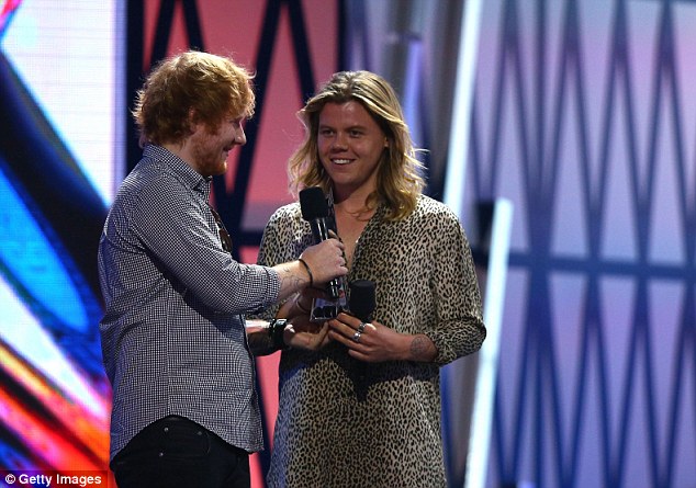 ARIA confession: Osher was addressing ARIA award winner Conrad Sewell, who netted the Song Of The Year title. Pictured with Ed Sheeran