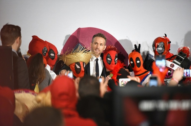 Actor Ryan Reynolds attends the "Deadpool" fan event at AMC Empire Theatre on February 8, 2016 in New York City