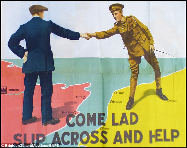 A rare collection of patriotic First World War recruitment posters have been unearthed after 100 years stashed under the stairs of a Brighton home