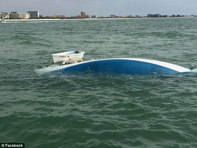 The original boat, the Lagniappe (pictured) struck something in the water so abruptly that Walsh almost flew off the deck