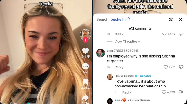 Olivia Dunne calls out Breckie Hill after she confirms Barry Keoghan cheated on Sabrina Carpenter with her