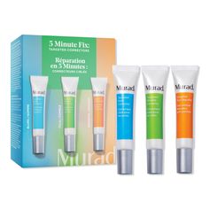 5 Minute Fix: Targeted Correctors Set -  Instant gratification? YES! Immediately improve the look of wrinkles, eye puffiness and enlarged pores with the Murad 5 Minute Fix: Targeted Correctors Set.    Benefits     Targeted Pore Corrector virtually erases the look of pores and decreases pore count over time for lasting results, as it visibly decongests pores for noticeably smoother skin texture Targeted Wrinkle Corrector works like an instant filler as it plumps, smooths and reduces wrinkle inten Eye Puffiness, Smooth Skin Texture, Under Eye Bags, Oily Skin Care, Enlarged Pores, Beauty Must Haves, Les Rides, Amino Acid, Puffy Eyes