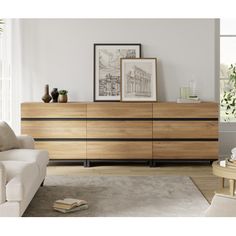 a living room scene with focus on the dresser