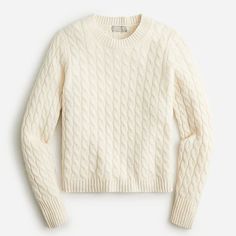 Women's Gift Guide | J.Crew Cotton Cable Knit Sweater, Nantucket Style, Crewneck Style, Cashmere Wrap, Sweater For Women, Womens Cashmere, Collar Sweater, Crewneck Sweater, Vneck Sweater