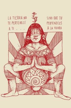 a drawing of a woman sitting in a chair with her hands crossed and the words la tiera no perce