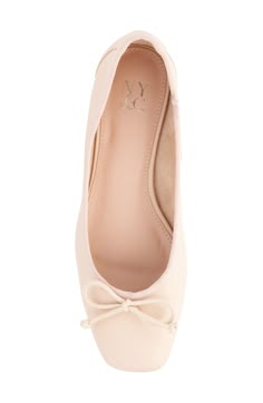 A pair-with-everything leather ballet flat looks totally on-point for the season thanks to a trend-savvy square toe. Synthetic upper and lining/rubber sole Imported Nude Ballet Flats, Ballet Inspired Fashion, Wedding Ballet Flats, Satin Ballet Flats, Pink Ballet Flats, Prom 2025, Tan Flats, Nude Flats, Beautiful Wardrobe