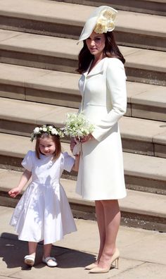 See what Kate Middleton wore to Prince Harry and Meghan Markle's wedding. Kate Middleton, Cambridge, White