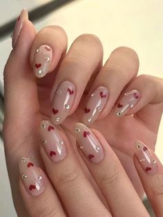 Atualize Sua Arte De Unhas Com 24 Peças De Adesivos De Unhas De Amêndoa Longas, Opacas E Com Brilho Em Forma De Coração Vermelho Em 3d, Adequado Para O Ano Novo Chinês E O Dia Dos Namorados + 1pc Gel De Gelatina + 1pc Lixa De UnhaDescobri produtos incríveis no SHEIN.com, venha conferir! Nails Yellow, February Nails, Valentine Nails, Colorful Nails, Smink Inspiration, Almond Nail, White Nail, Heart Nails, Nails Inspo