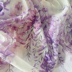 Description: Print purple flowers chiffon fabric,   gleam fabric, no stretch fabric,  ideal for Lace top, Summer dress, maxi dress, vocation dress, beach dress, curtain supply ❤Width: The full frame is about 145 cm (57'') ❤Length: This listing is for One yard. If you order more than 1 yard, we'll keep it in one continuously piece whenever it's possible. ❤There are more yards in stock, if you want more, please order more for correct qty. ❤ Please, visit my shop prettylaceshop.etsy.com ❤ Wisteria Flower, Fabric Diy, Print Flower, Sewing Material, Dress Beach, Top Summer, Fabric Stores Online, Dress Maxi, Full Frame